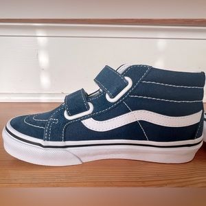Vans SK8 Mid, velcro, sea/true white (navy), kids size 13, NWOT, no box